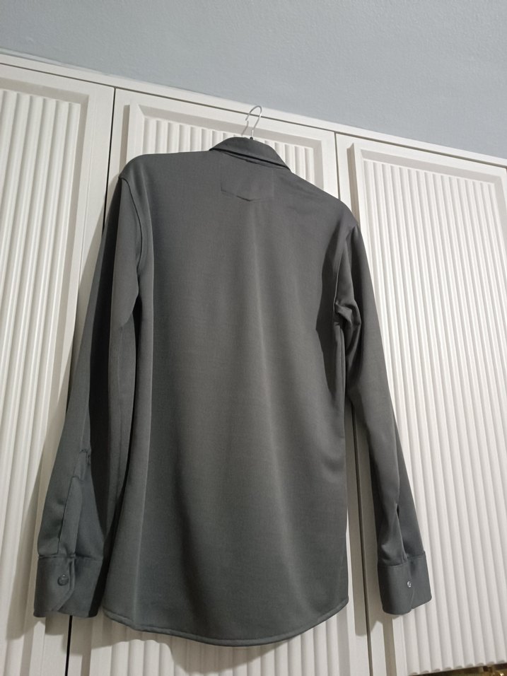 Gri Regular Fit Uzun Kollu Erkek Gömlek - Görsel 2