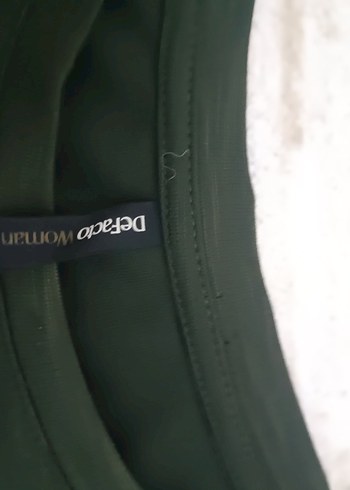 Gri Keten Kadın Tişörtü, Yuvarlak Yaka, Kısa Kollu - Görsel 2