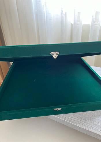 Nakışlı Düğmeli Yeşil Kadın kutu - Görsel 3