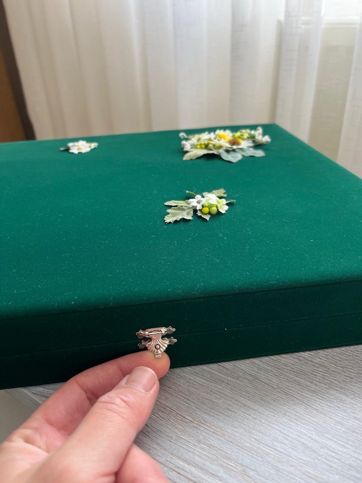 Nakışlı Düğmeli Yeşil Kadın kutu - Görsel 2