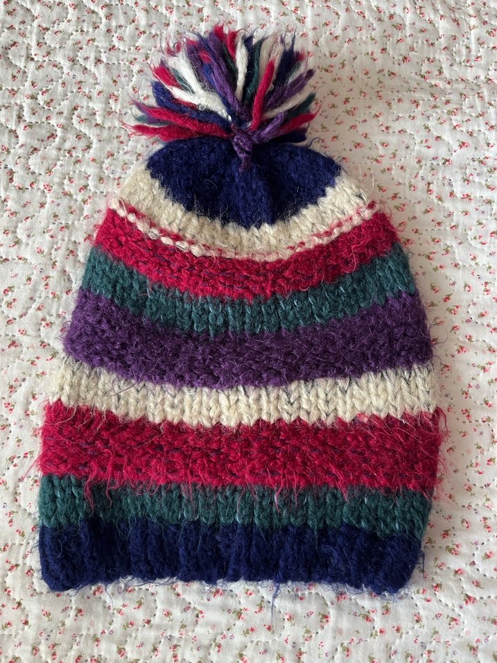 Renkli Bohem Örgü Kadın Bere - Görsel 2