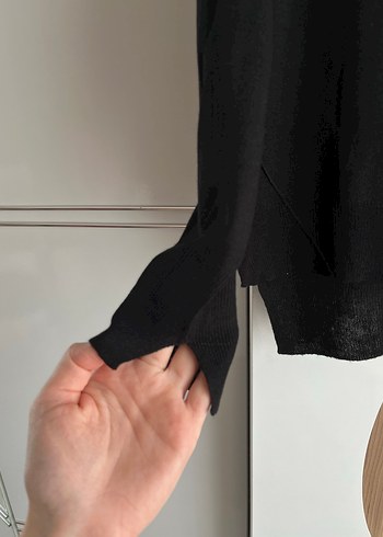 Siyah Uzun Kollu zara marka Kadın Midi Triko - Görsel 3