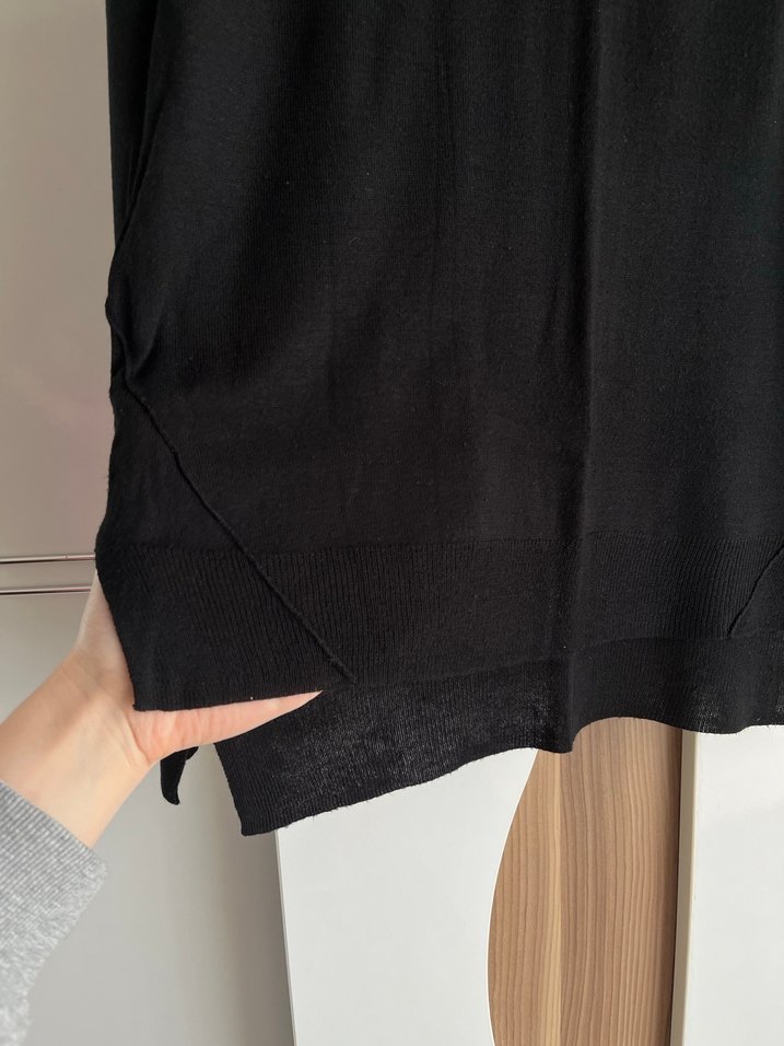 Siyah Uzun Kollu zara marka Kadın Midi Triko - Görsel 2