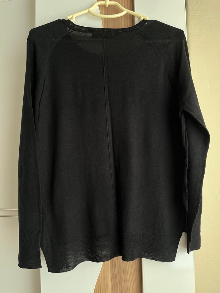 Siyah Uzun Kollu zara marka Kadın Midi Triko - Görsel 5