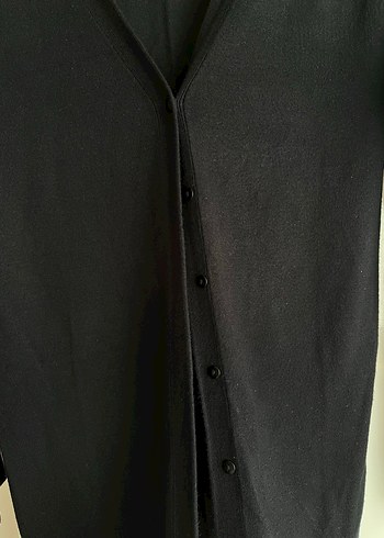 Siyah V Yaka Kadın Hırka - Görsel 3