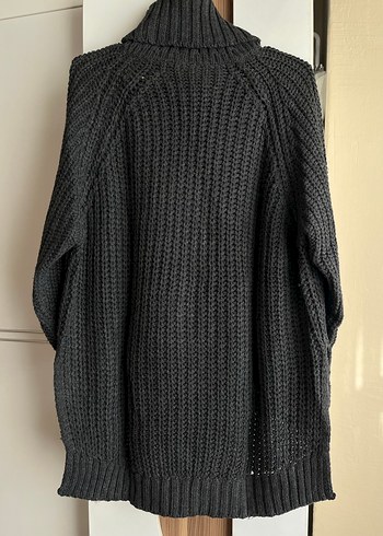 Gri Boğazlı Örgü Kadın Kazak - Görsel 4