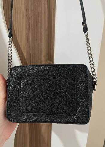 Mango Zincir Detaylı Siyah Deri Kadın Çanta - Görsel 2