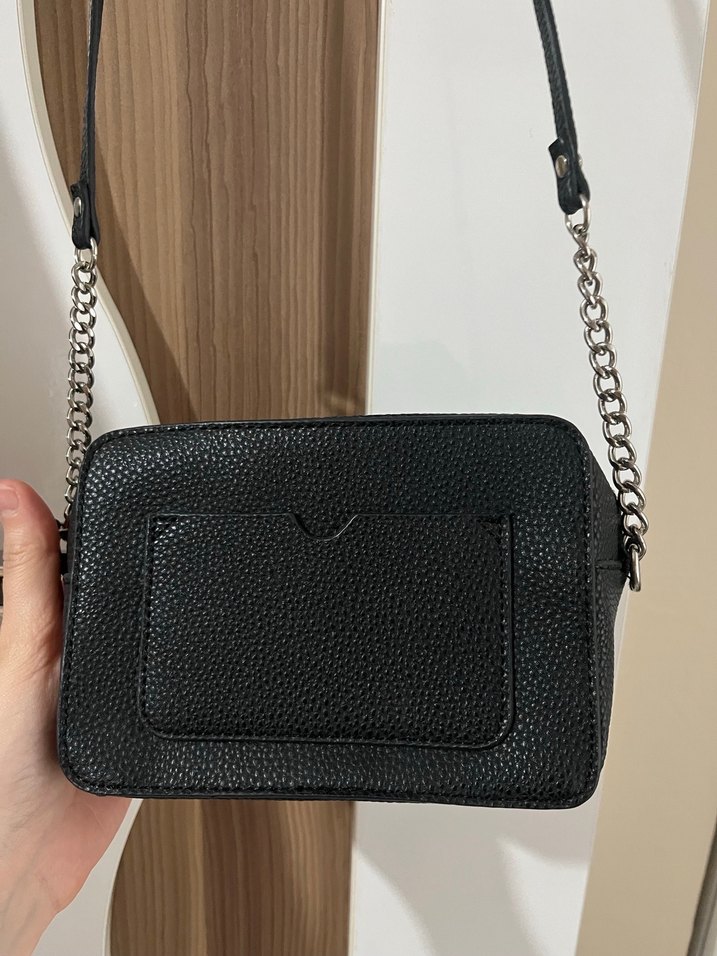 Mango Zincir Detaylı Siyah Deri Kadın Çanta - Görsel 2