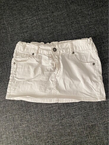 Beyaz mini etek (denim)