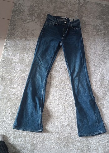 Kadın Mavi Normal Kesim Denim Pantolon
