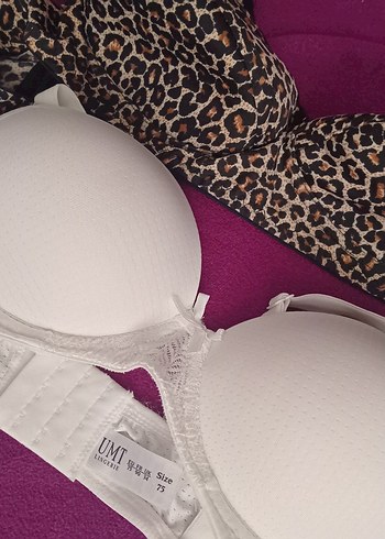 Diğer Beyaz Minimalist Sütyen 90 leopar beyaz 75 beden olarak