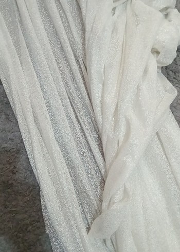 Beyaz Tonlu Beyaz Modern Perde 2 adet var eni 150 uzunluğu 220 - Görsel 3
