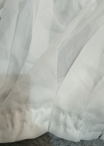 Bohem Beyaz Desensiz Tül Perde eni 200 uzunluğu 200 - Görsel 3
