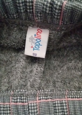 Gri Ekose Piliseli Midi Kumaş Pantolon - Görsel 2