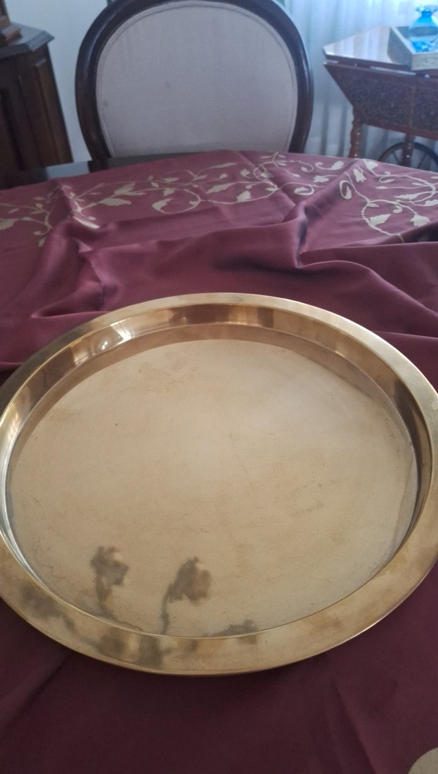 Parlak Altın Renk Yuvarlak Tepsi - Görsel 2