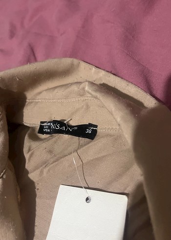 Bej Uzun Kollu Salaş Kadın Elbise - Görsel 3