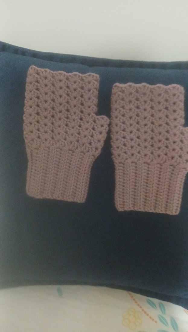 Lila rengi kadın parmaksız eldiven - Görsel 2