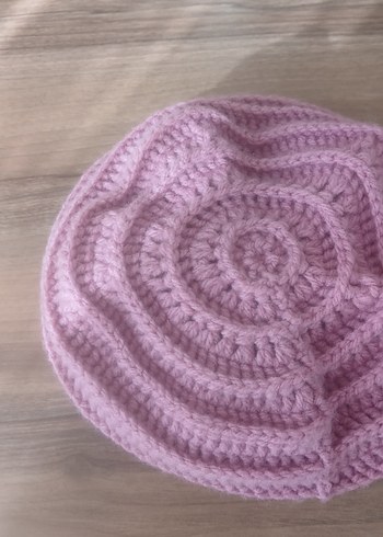 Pembe Örgü Kadın Bere - Görsel 4