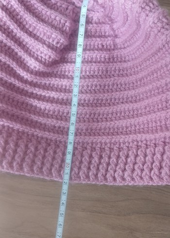 Pembe Örgü Kadın Bere - Görsel 5