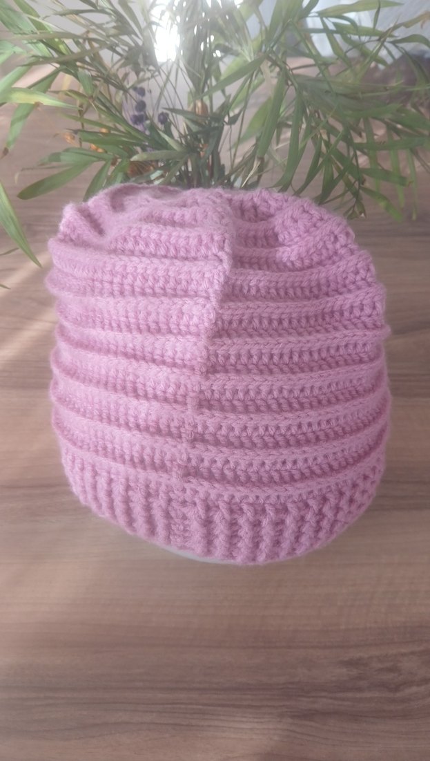 Pembe Örgü Kadın Bere - Görsel 3