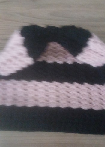 Kadın Pembe Siyah Örgü Bere - Görsel 5