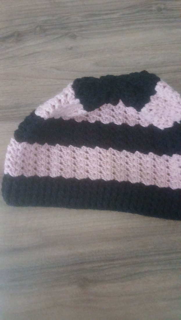 Kadın Pembe Siyah Örgü Bere - Görsel 2