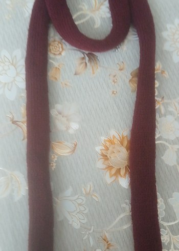 Bordo Örgü Skinny Kadın Atkı - Görsel 7