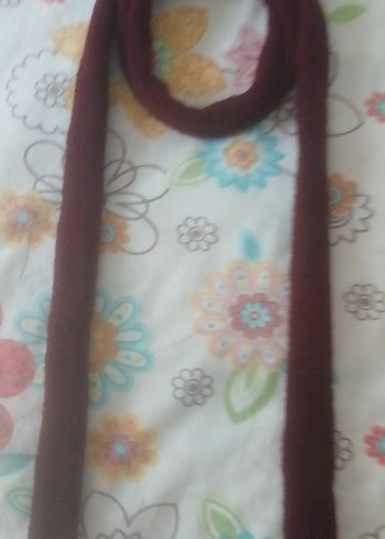 Bordo Örgü Skinny Kadın Atkı - Görsel 4