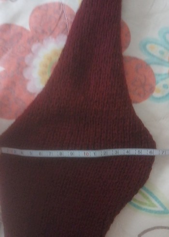 Bordo Örgü Skinny Kadın Atkı - Görsel 6