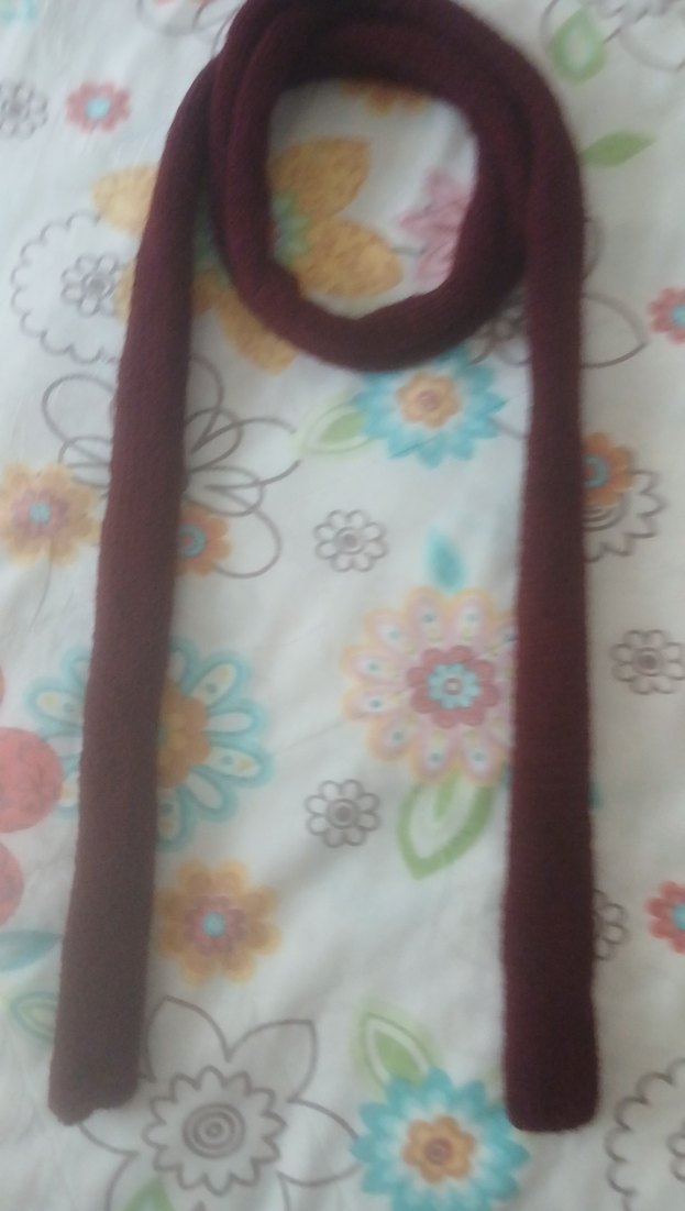 Bordo Örgü Skinny Kadın Atkı - Görsel 4