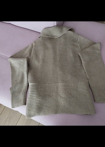 40 Beden camel Renk Bej Kısa Örgü Kadın Hırka