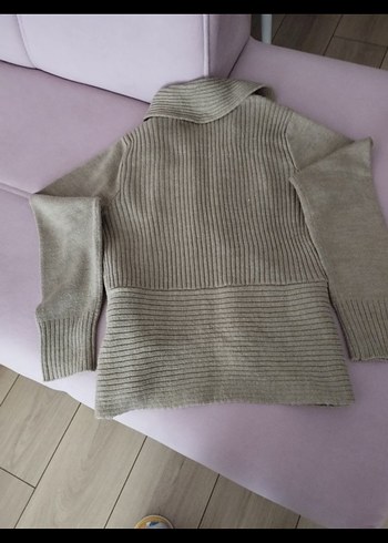 Zara Bej Kısa Örgü Kadın Hırka