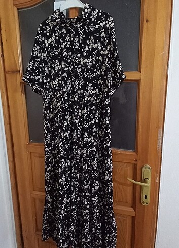 Diğer Kısa kollu viskon uzun elbise