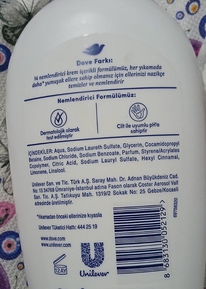 Dove nemlendirici,yumuşatıcı sıvı sabun  - Görsel 4