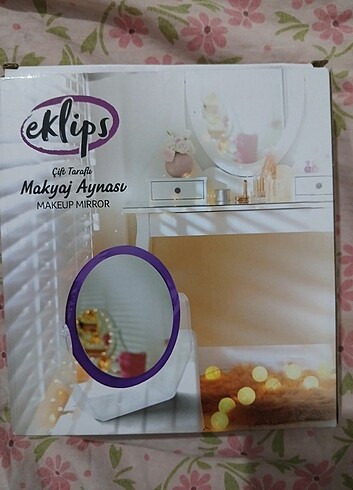Beden mor Renk Eklips çift taraflı makyaj/masa aynası