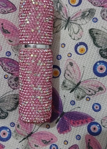 Pembe Taşlı Doldurulabilir Parfüm Şişesi - Görsel 5