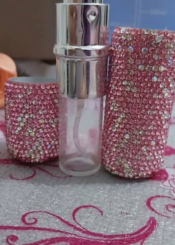 Pembe Taşlı Doldurulabilir Parfüm Şişesi - Görsel 6