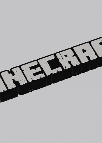 Minecraft Siyah Beyaz Logo Temalı Stand