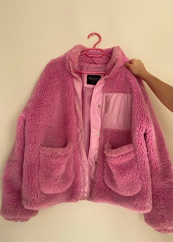 Pembe Peluş Kadın Ceket