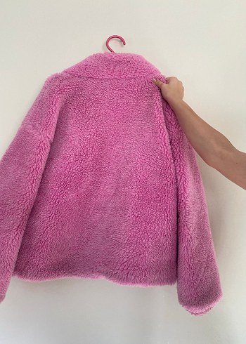 40 Beden Pembe Peluş Kadın Ceket