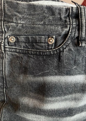 34 Beden Mango Siyah Denim Mini Etek