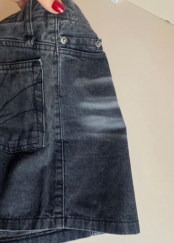 34 Beden siyah Renk Mango Siyah Denim Mini Etek