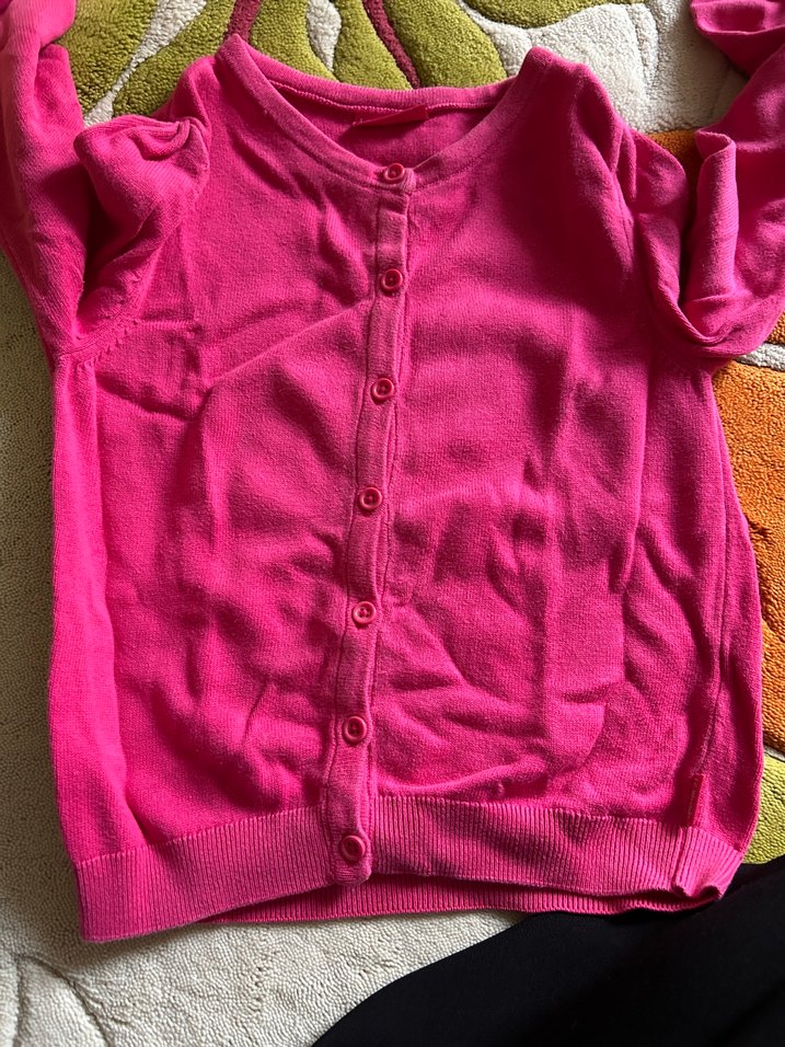 Pembe Düğmeli Kız Hırka - Görsel 2