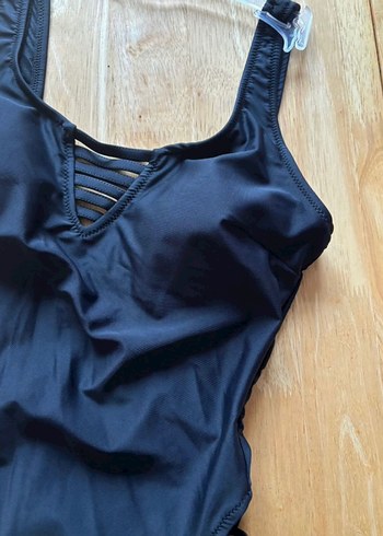 l Beden Siyah Strappy Kadın Mayo