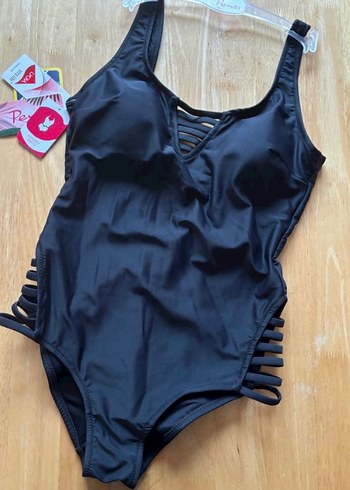 Siyah Strappy Kadın Mayo