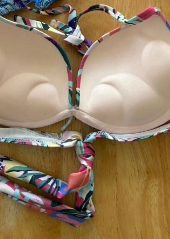 s Beden Bohem Çok Renkli Baskılı Bikini Üstü
