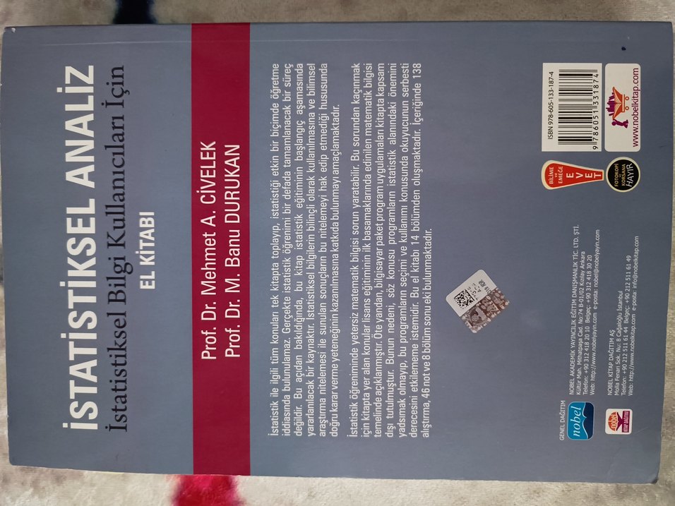 istatistiksel analiz kitabı - Görsel 2