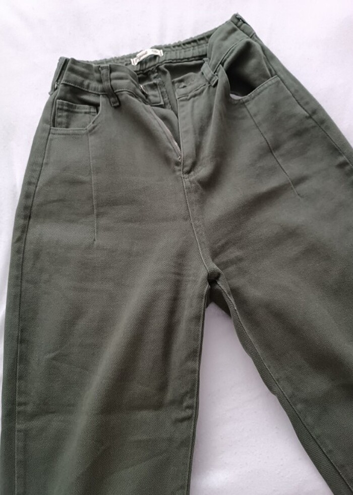 Haki mom jean - Görsel 3