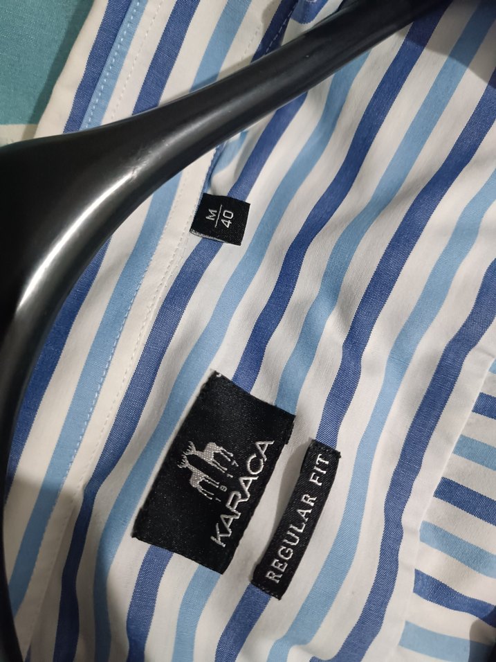 mavi çizgili erkek gömlek - Görsel 4