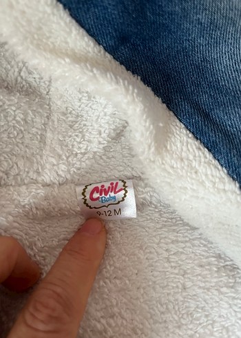 Düğmeli Beyaz Denim Erkek Bebek Tulumu - Görsel 3